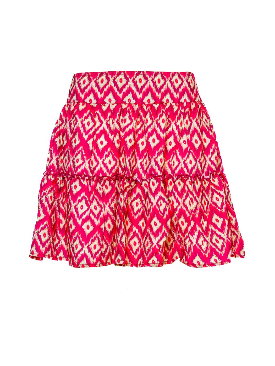 GONNA CORTA CON ROUCHE 4TG 90%POLY 10% SETA MADE IN INDIA